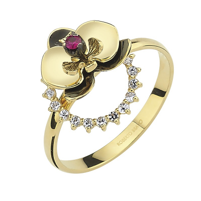 Кольцо золотое с сапфирами Black Orchid ORHR0027-00