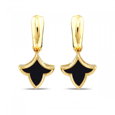 Золотые серьги с ониксом Marrakech MRE003-O