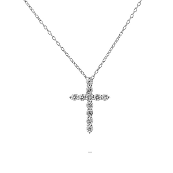 Золотое колье с бриллиантами в форме креста Diamond Love ASHK05-W