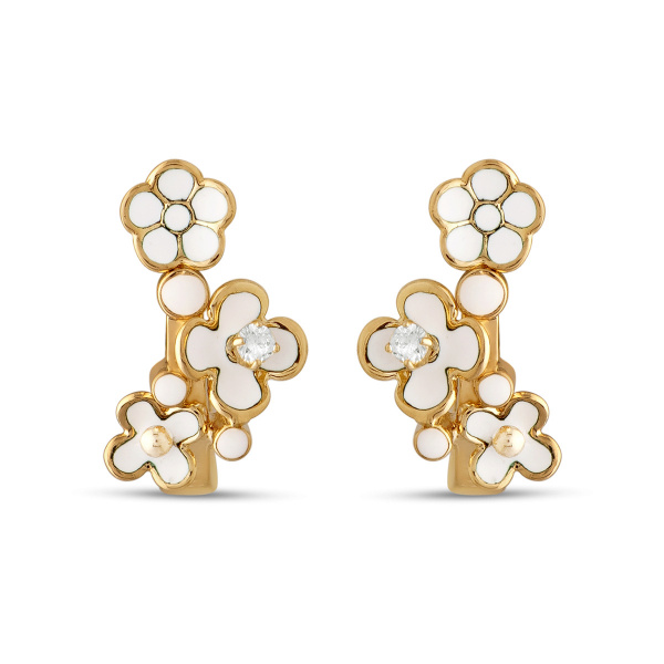 Золотые серьги с бриллиантами White Dreams WDE000012-00