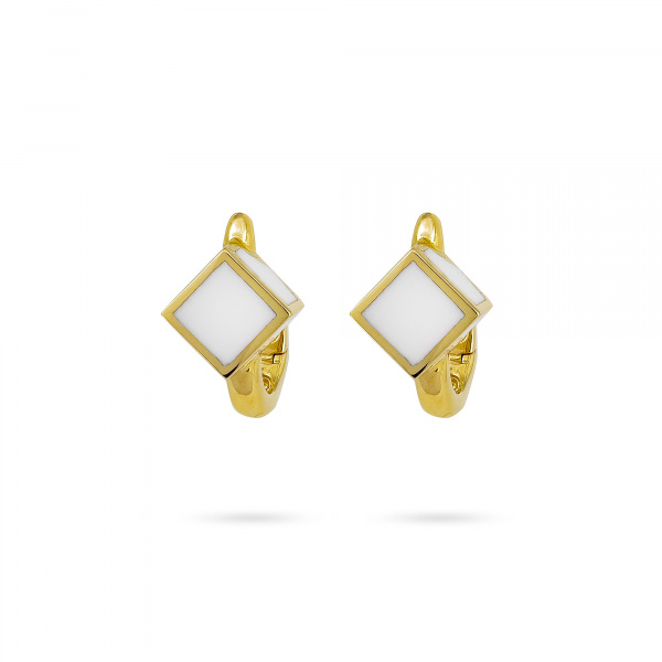 Золотые серьги с эмалью Qube QCE000021-00
