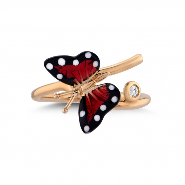Золотое кольцо с бриллиантом Monarch Butterfly MBR000008-00