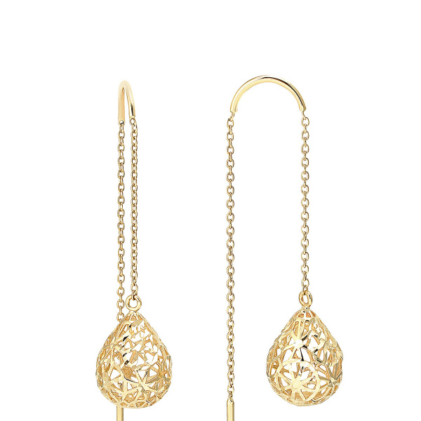 Золотые серьги с цирконами Bigo BGE000024-00