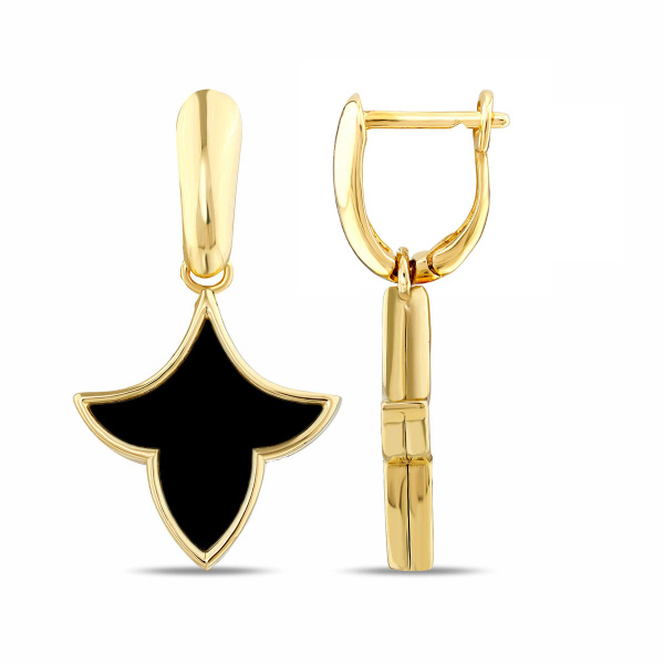 Золотые серьги с ониксом Marrakech MRE015-O