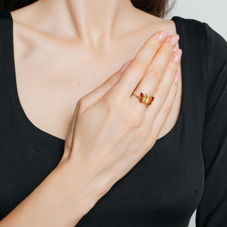 Золотое кольцо с бриллиантами в форме бабочки Noah`s Ark NAXR0059-00-orange