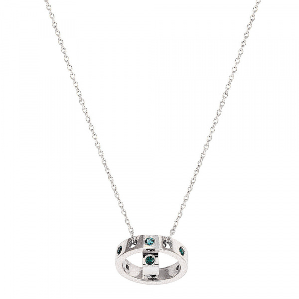 Золотое колье с голубыми бриллиантами Naviblue D484MW