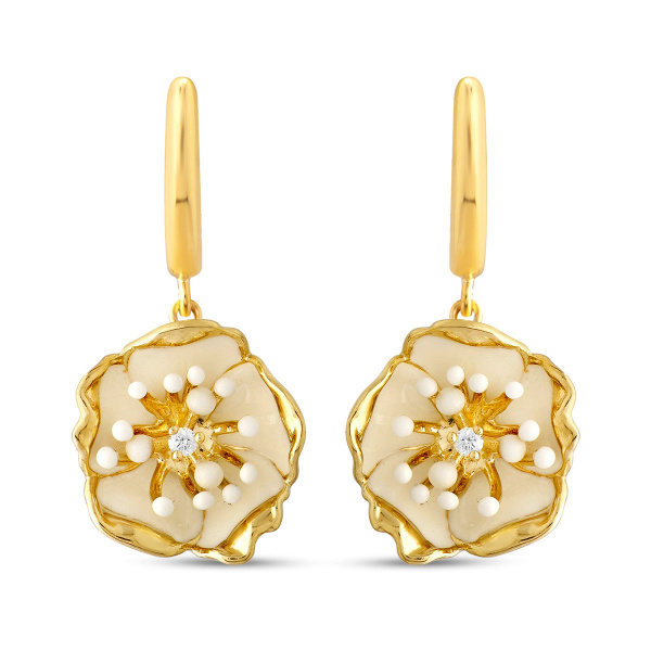 Золотые серьги с бриллиантами White Dreams WDE000008-00