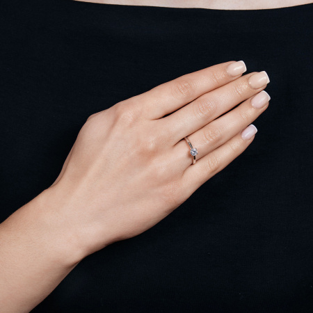 Золотое классическое кольцо с бриллиантом Diamond Love YK238903YA