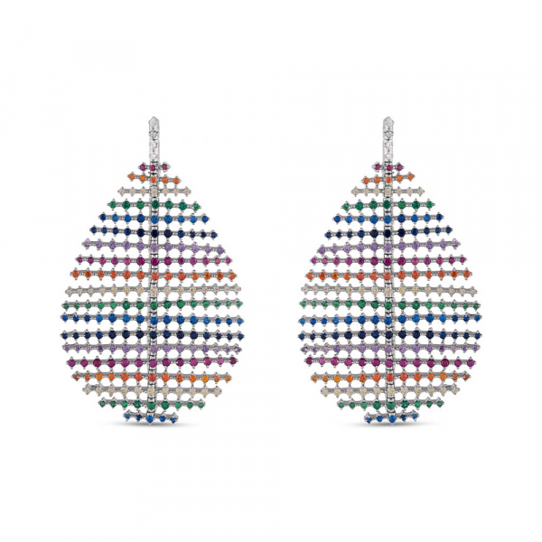 Серебряные серьги с фианитами Rainbow 925 DM3569-7CER