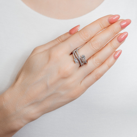 Золотое кольцо Baguette с бриллиантами RG0810