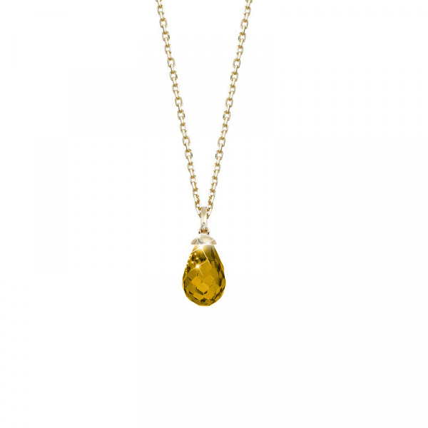 Золотое колье с цитрином Golden Line N000001-05-1