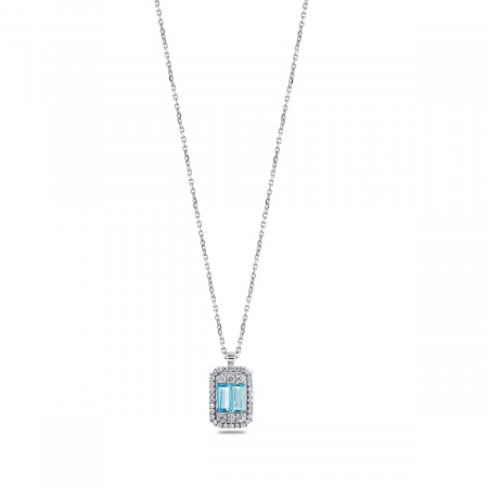 Золотое колье с бриллиантами и топазами Diamond Love AKL03257-W