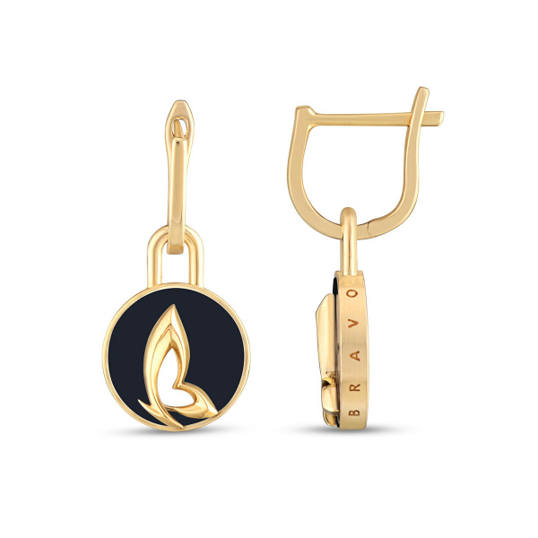 Золотые серьги с эмалью Chicky CKHE0004-B