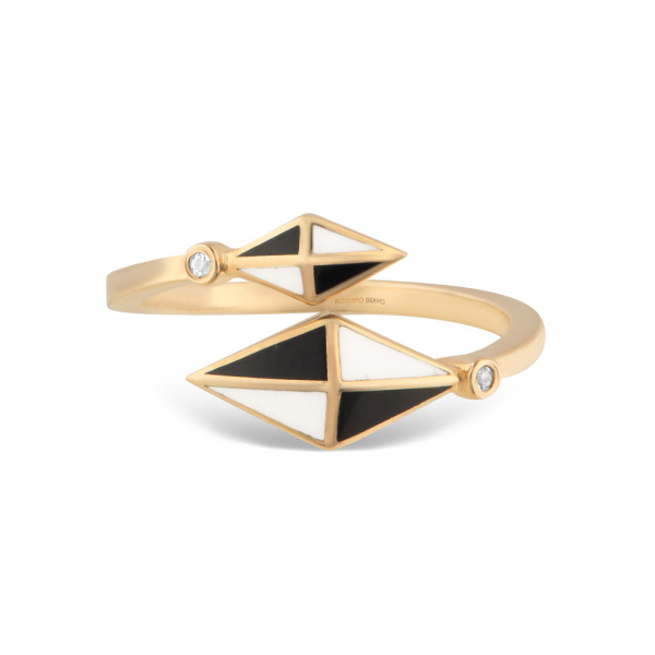 Золотое кольцо Volare с сапфирами и эмалью VLR000004-00