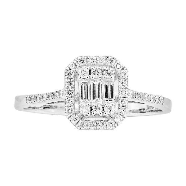 Золотое кольцо с бриллиантами Baguette YZ00041