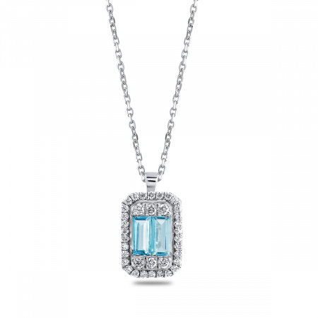 Золотое колье с бриллиантами и топазами Diamond Love AKL03257-W