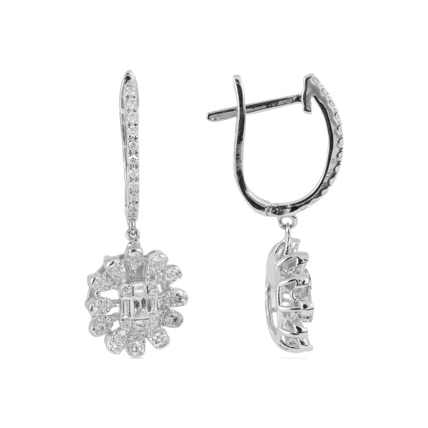 Золотые серьги с бриллиантами Baguette ER1168