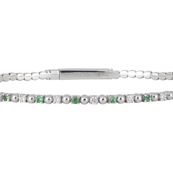 Золотой браслет с бриллиантами и цаворитами Diamond Love VGB0014-TSD-W