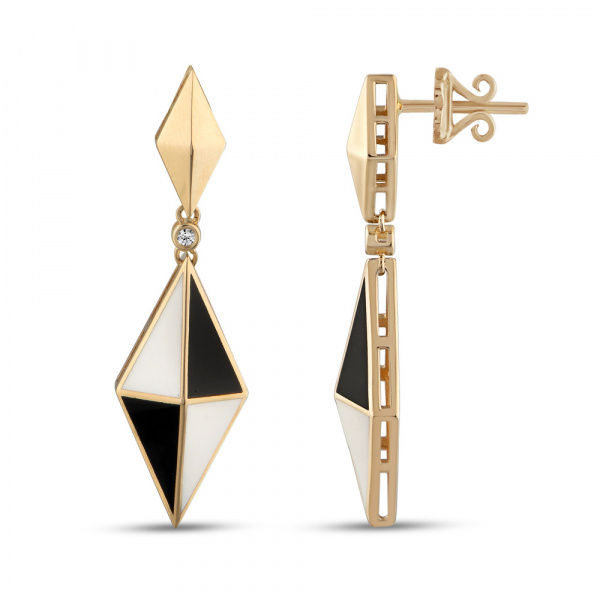 Золотые серьги с сапфирами и эмалью Volare VLE000001-00