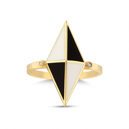 Золотое кольцо Volare с сапфирами и эмалью VLR000005-00