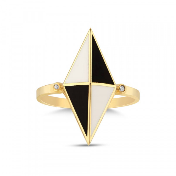 Золотое кольцо Volare с сапфирами и эмалью VLR000005-00