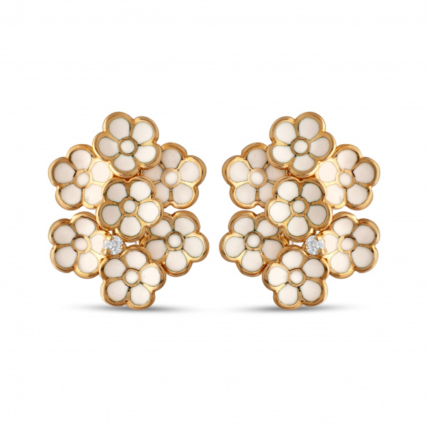 Золотые серьги White Dreams с бриллиантами WDE000033-00