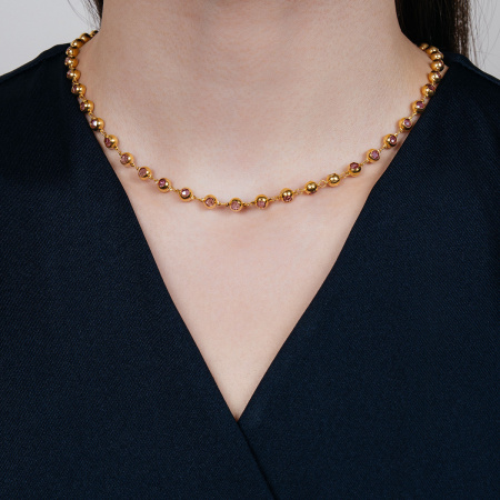 Золотое колье с фианитами Golden Line RL18P