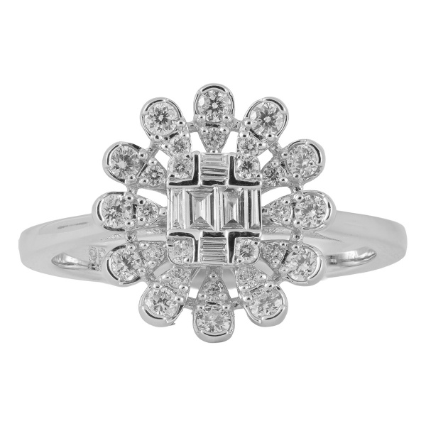 Золотое кольцо с бриллиантами Baguette RG1168