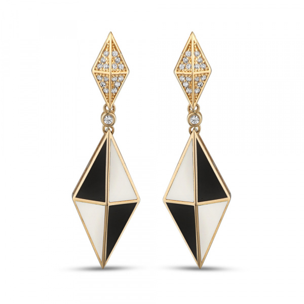 Золотые серьги с сапфирами и эмалью Volare VLE000021-00