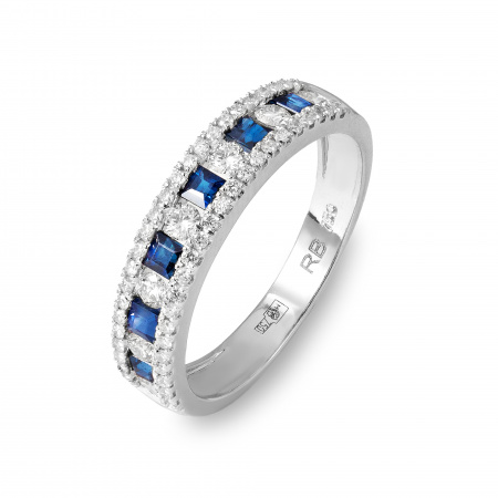 Золотое кольцо с бриллиантами и сапфирами Diamond Love RG0065-SAPP