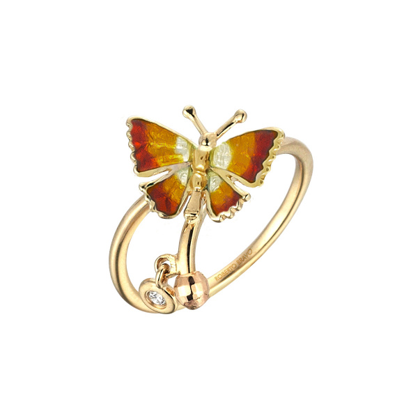 Золотое кольцо с бриллиантом и эмалью Noah`s Ark NHR000005-03