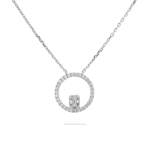 Золотое колье с бриллиантами Baguette NP10198W