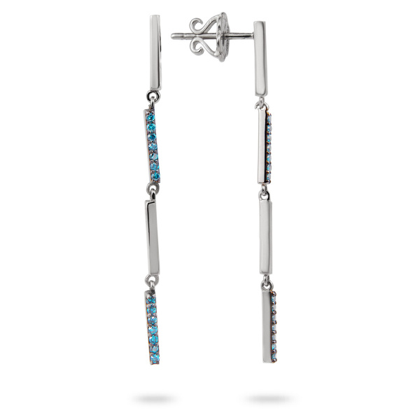 Золотые серьги с голубыми бриллиантами Naviblue C-491E-W