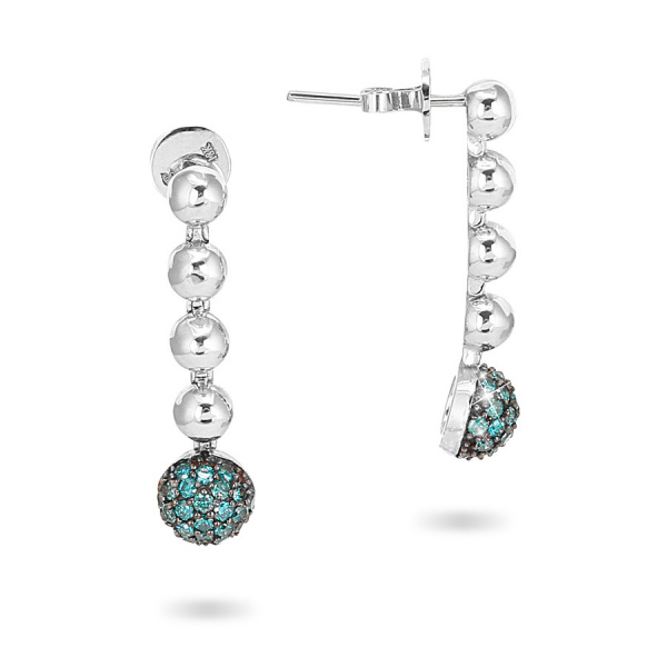 Золотые серьги Naviblue с голубыми бриллиантами D474EW