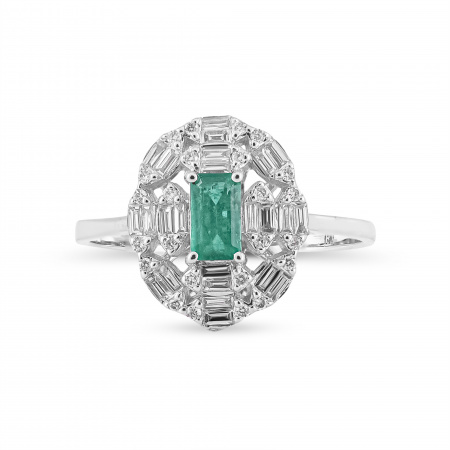 Золотое кольцо с бриллиантами и изумрудом Diamond Love RG1225