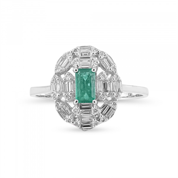 Золотое кольцо с бриллиантами и изумрудом Diamond Love RG1225 Золотое кольцо с бриллиантами и изумрудом Diamond Love RG1225