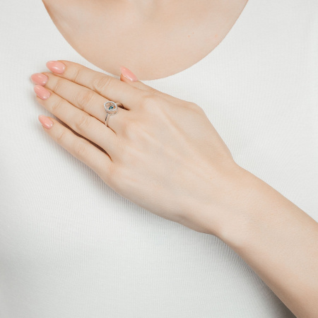 Золотое кольцо с танцующим голубым бриллиантом Salsa SM2RL1A