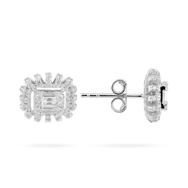 Золотые серьги с бриллиантами Baguette ER1228