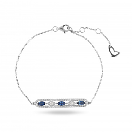 Золотой браслет с бриллиантами и сапфирами Diamond Love ABLK0359