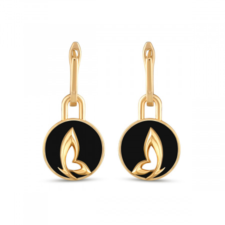 Золотые серьги с эмалью Chicky CKHE0004-B