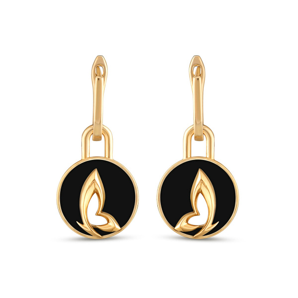 Золотые серьги с эмалью Chicky CKHE0004-B