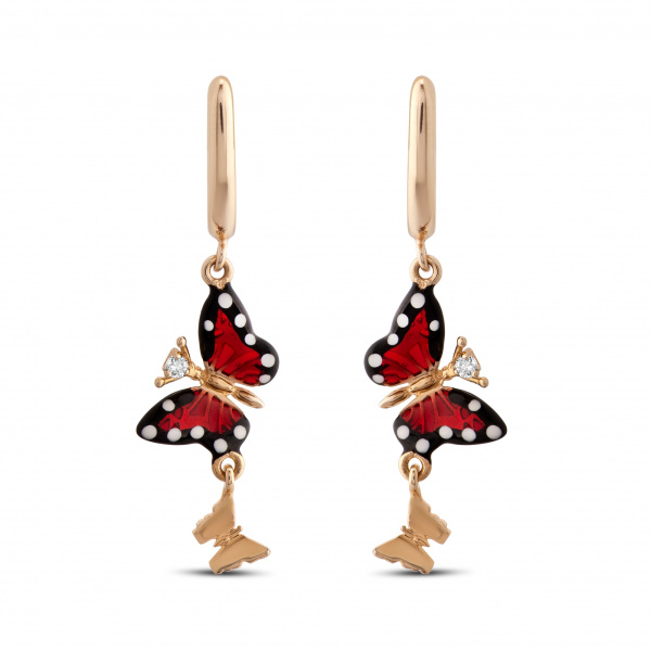 Золотые серьги с бриллиантами Monarch Butterfly MBE000004-00