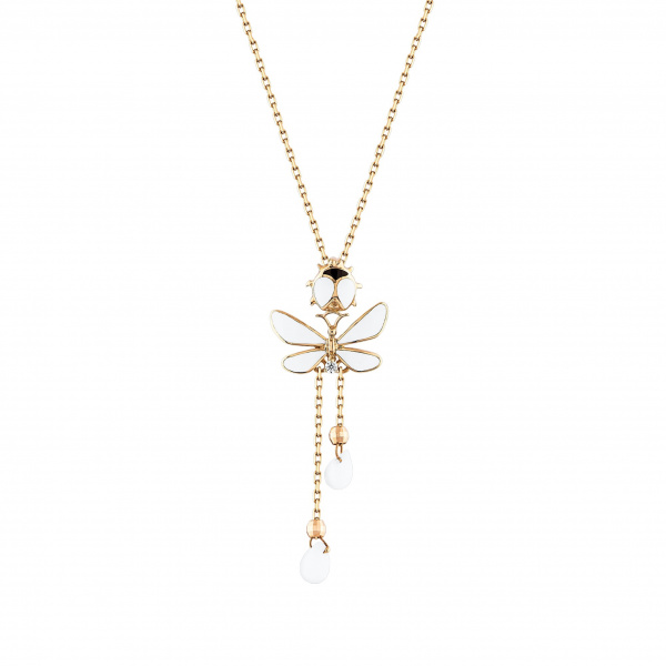 Золотая подвеска White Dreams с бриллиантом, агатами и эмалью WDP000001-00