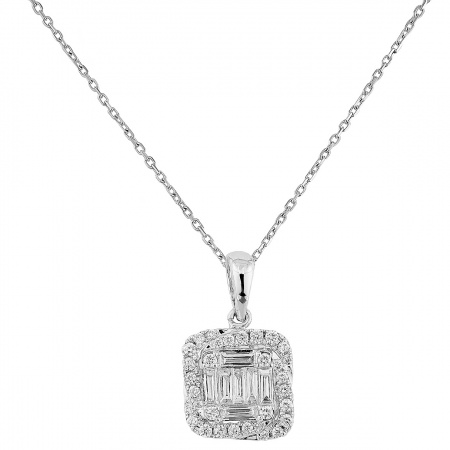 Золотое колье с бриллиантами Baguette PD0018