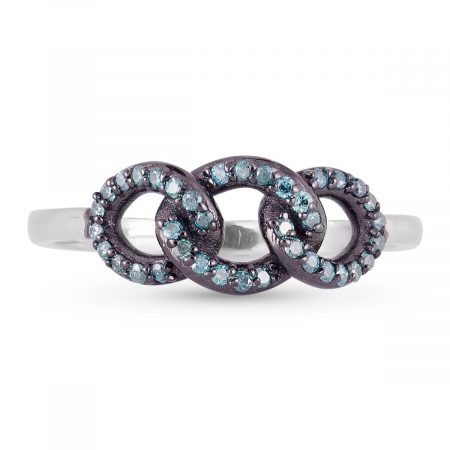 Кольцо золотое с голубыми бриллиантами Naviblue NVFR0006