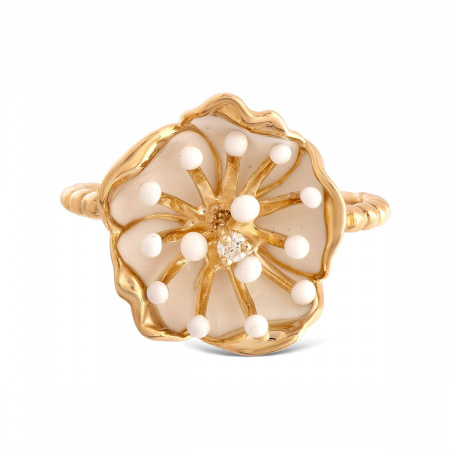 Золотое кольцо с бриллиантом White Dreams WDR000007-00