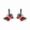 Золотые серьги с бриллиантами и сапфирами Monarch Butterfly MBE000005-02