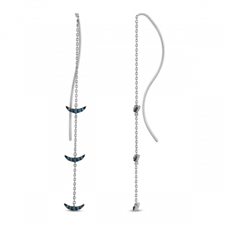 Золотые серьги с голубыми бриллиантами Naviblue D014KWA