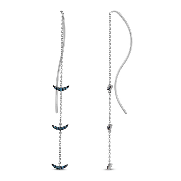 Золотые серьги с голубыми бриллиантами Naviblue D014KWA