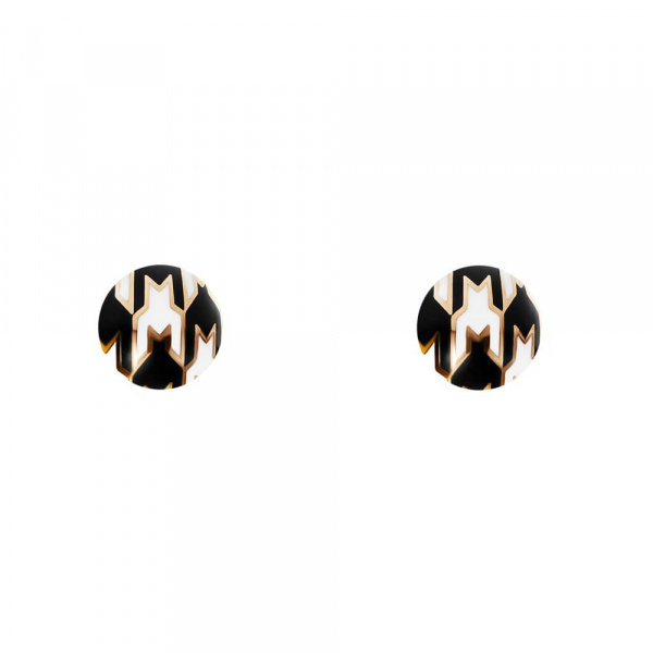 Золотые серьги с эмалью Pied De Poule PPE000012-00